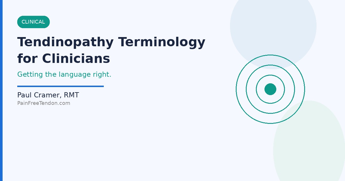 Tendinopathy Terminology for Clinicians: Why We Stopped Saying Tendonitis